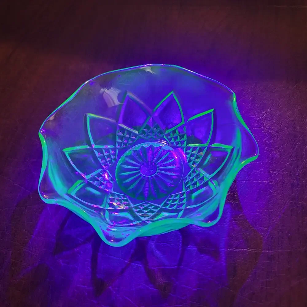 Vintage Hazel Atlas Green Uranium Glass 4.5